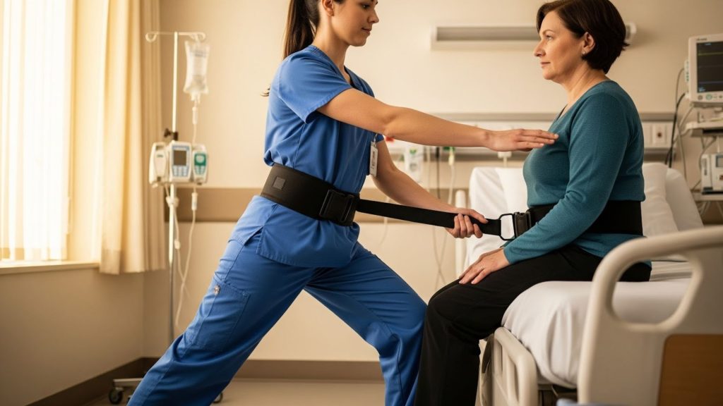 Healthcare worker wearing PPE to prevent workplace injuries