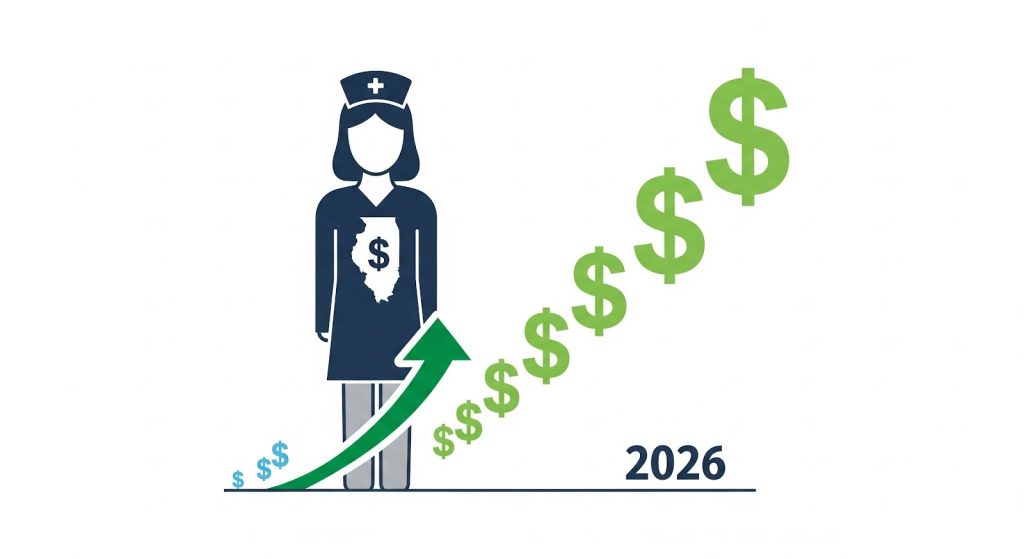 Nurse salary trends in Illinois